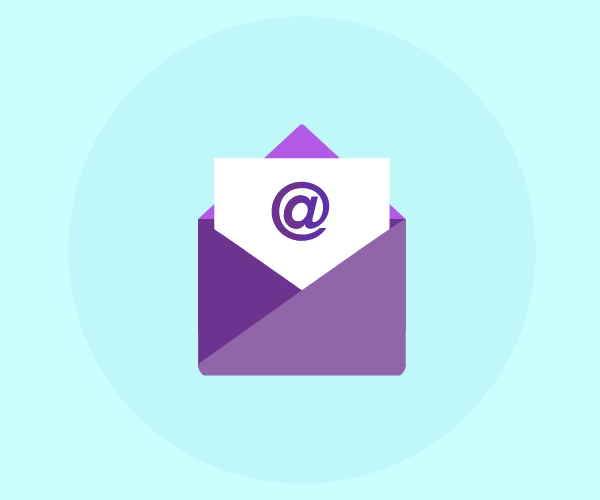 envelope with symbol @